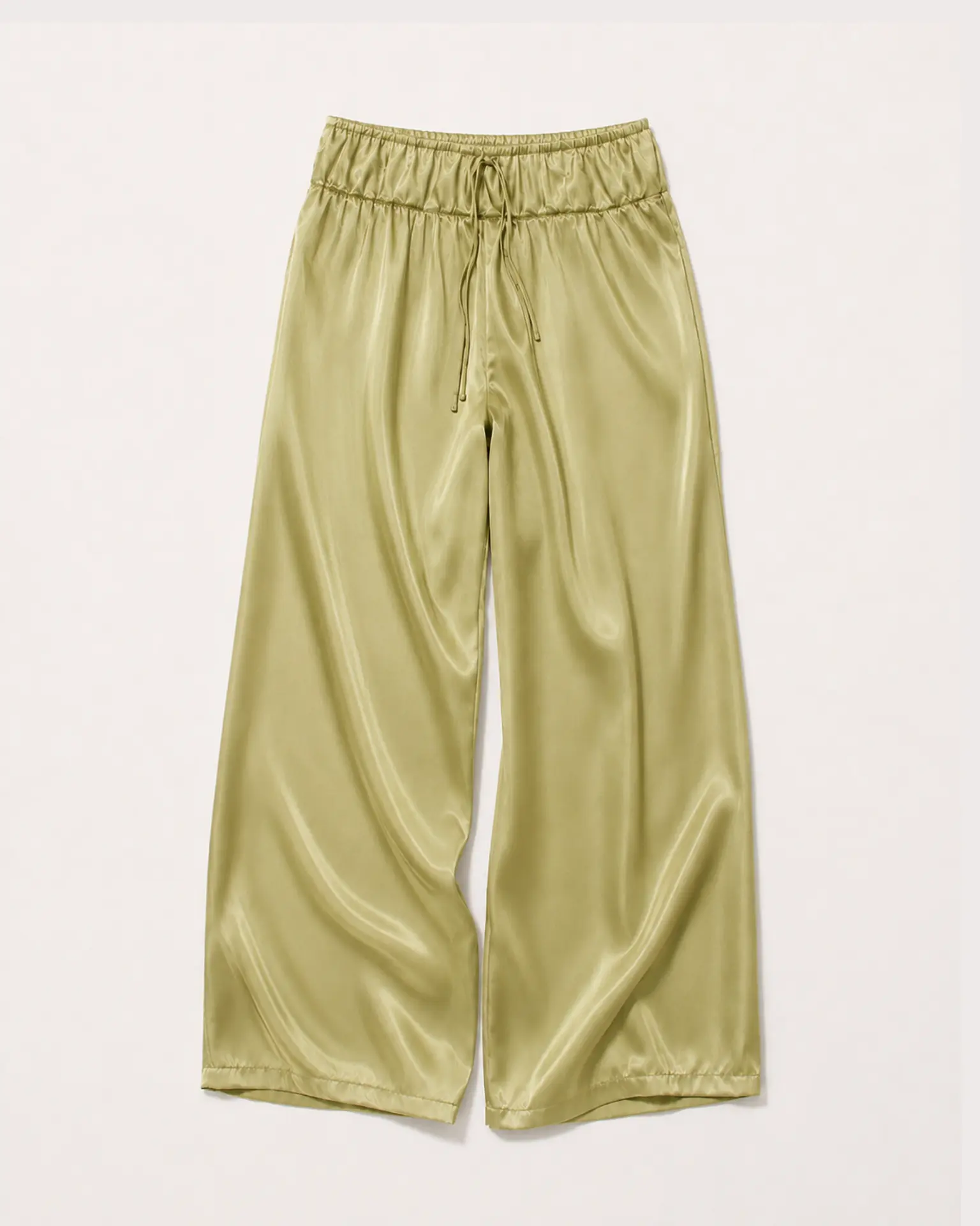 Pantaloni doppio elastico in raso